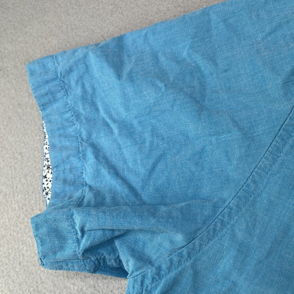 Denim & Flower Ricky Singh Blue Short Sleeve Button-Down Mens Medium Slim Fit - Picture 6 of 14